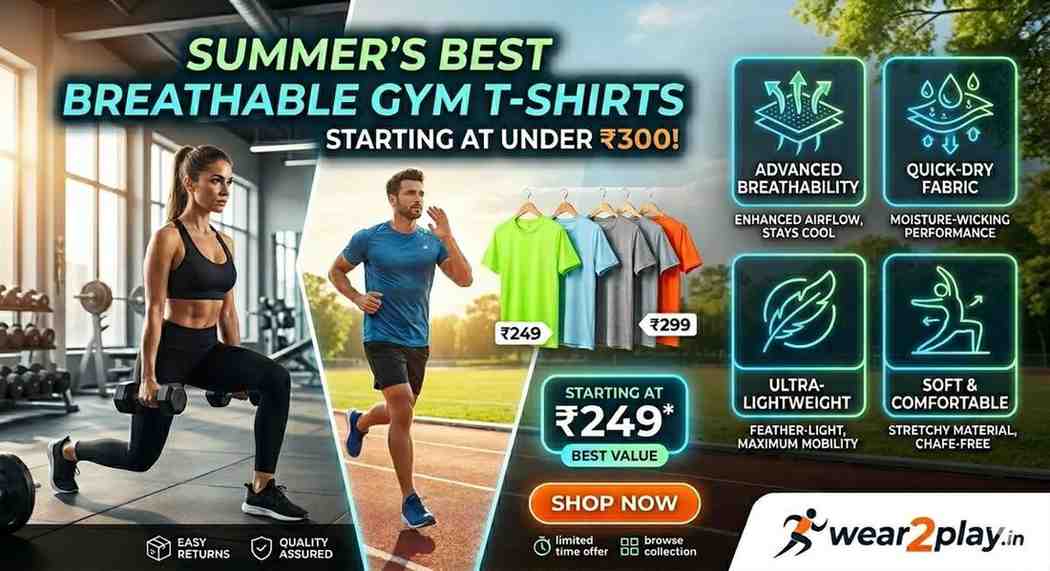 Best Breathable Gym T-shirts under 300 for Summer