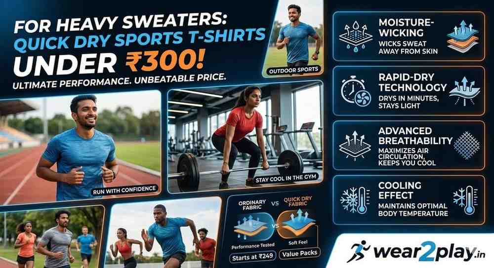 Quick Dry Sports T-shirts under 300 for Heavy Sweater